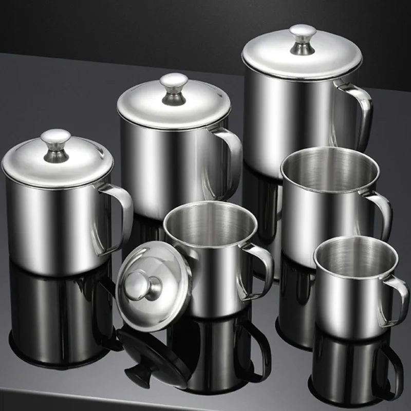 Stainless Steel Cup Portable Coffee Cup Camping Travel Mug Metal Coffee Mug Water Drinking Milk Tea Tumbler stainless steel cup