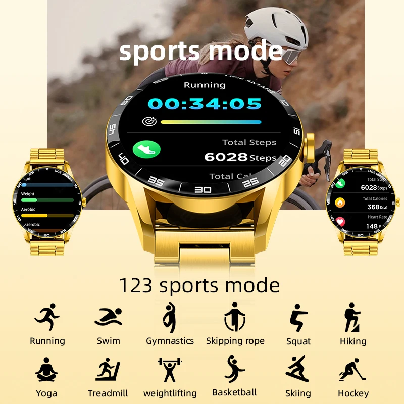 LIGE 2025 New Smartwatch Men 1.38" HD Bluetooth Call Heart Rate Monitor Waterproof Sport Smart Watch Women For Android iOS Phone