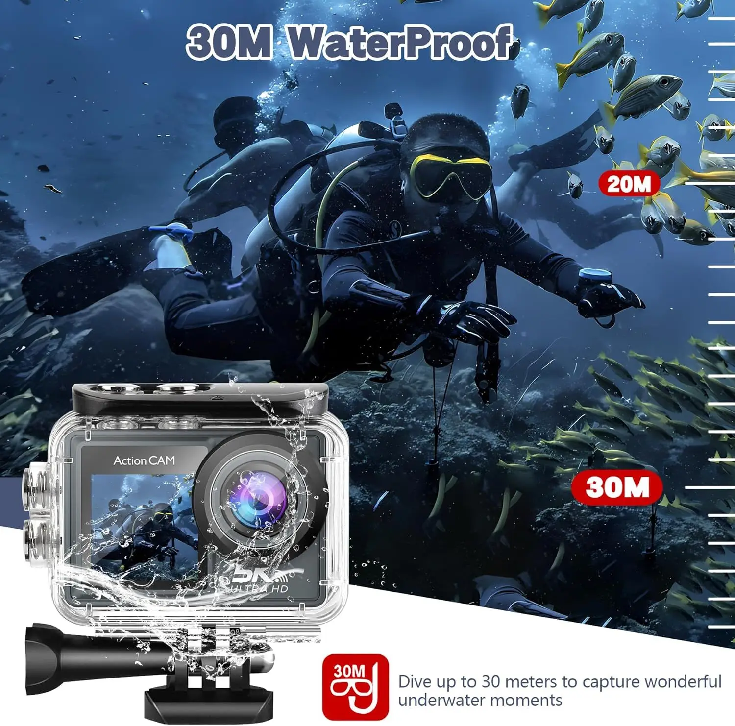 Ansvicam 5k Action Camera With Dual Screen And Magnetic Mount_voghion.com