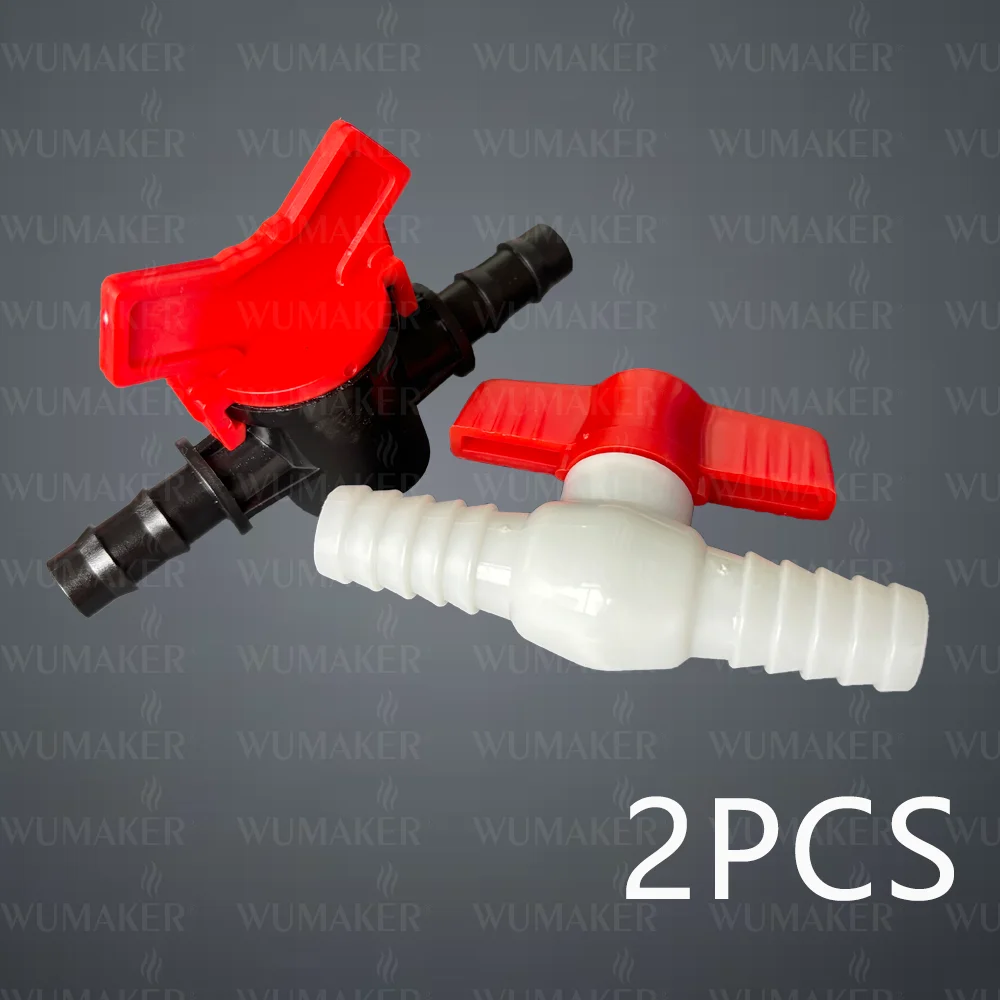 2 Stück Kugelhahn mit Widerhaken, Inline-Kugelhahn, Absperrschalter mit Schlauchtülle für Tropfbewässerung, Aquarium, Garten, Kunststoffe