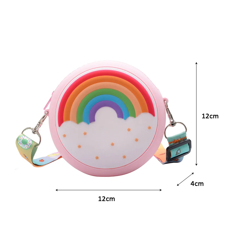Hot Travel Rainbow Printed Pocket Package Round Donut Crossbody Bag for Child Girl Children Shoulder Bag Adjustable Strap Vacation crossbody bags