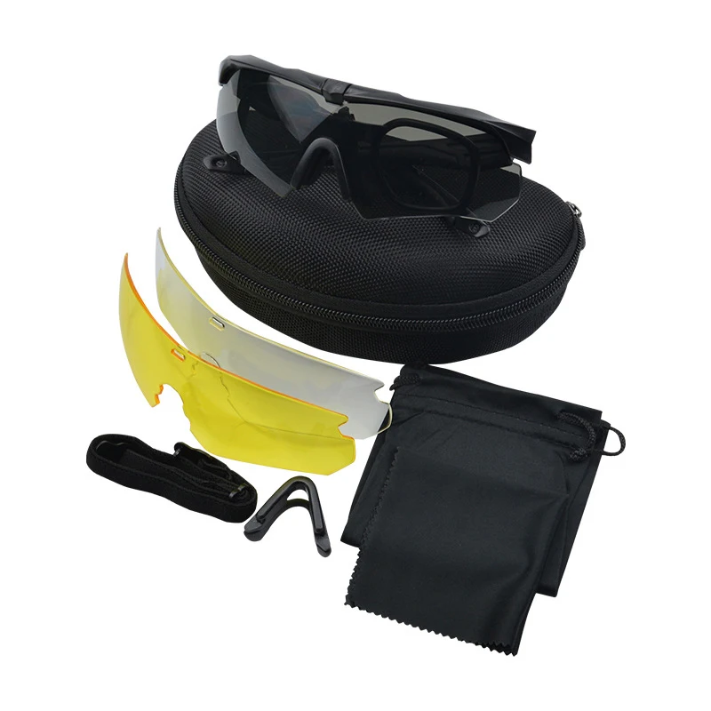 Military Tactical Goggles CS Airsoft Windproof Shooting Glasses HD 3 Lens Motocross Motorcycle Mountaineering Safe Glasses shooting glasses tactical goggles safety goggles