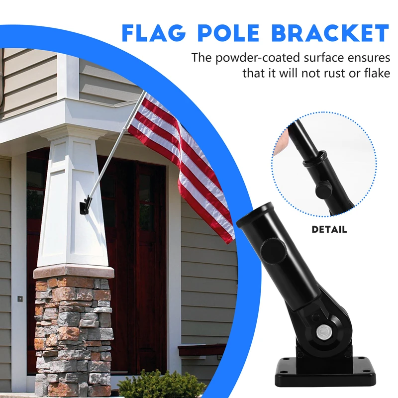 Flag Pole Holder Mounting Bracket Adjustable Flagpole Rod Hitch Bracket Multi-Position Flag Pole Mounting