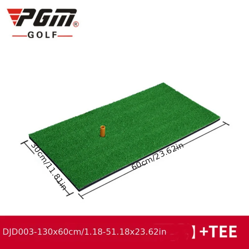 Portable PGM Golf Training Mat with Realistic Turf and Rubber Tee Seat