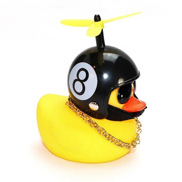 Cute Rubber Duck Toys Kids Toys Helmet Yellow Duck with Glue Propeller Baby Shark Toy Bath Toys Car Ornaments Room Decoration C