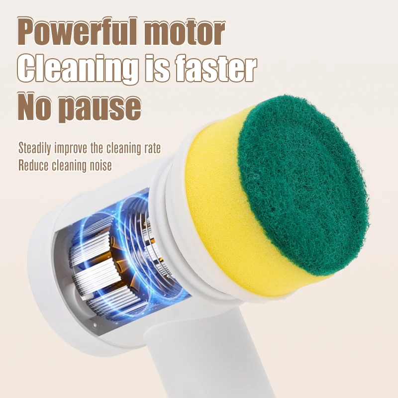 Electric Cleaning brush, Electric spin scrubber cordless, 5 brush heads, powerful cleaning, for bathroom kitchen dishe