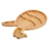 Rabbit Tray Bunny Decor Easter Plates Platters Candy Dish Wooden Serving Snack Shaped Kitchen 4