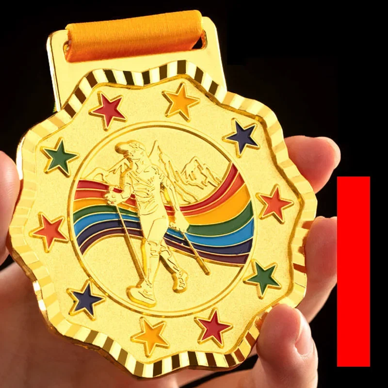 Customized Marathon Competition Medal, Various Sports Awards, Metal, Gold, Silver, Bronze Listing, Children's Honor Medals, 2Pcs
