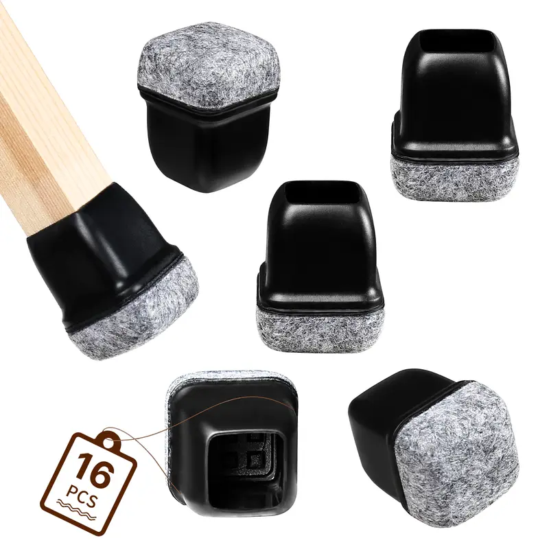 16PCS Chair Leg Protectors Anti- Slip Silicone 360°Felt Pad Bottom Wrapped Thickening Furniture Leg Cover for Hardwood Floors - Image 11