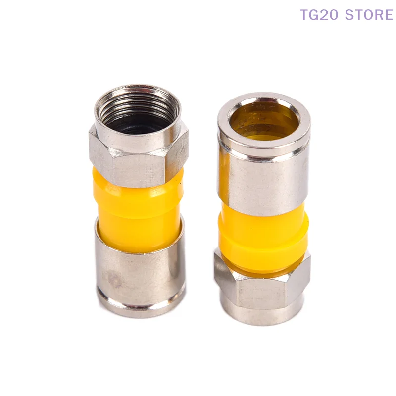 Wire Connectors 10pcs RG6 F Type Compression 2.8cm Snap Seal Plug Connector Waterproof F Type