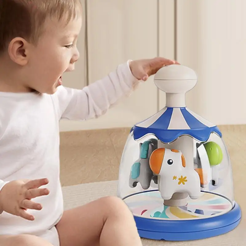 Push And Spin Carousel Activity Learn Cause Effect Carousel Adorable Colorful Rotating Learn Cause Effect Activity For 2-4 Year