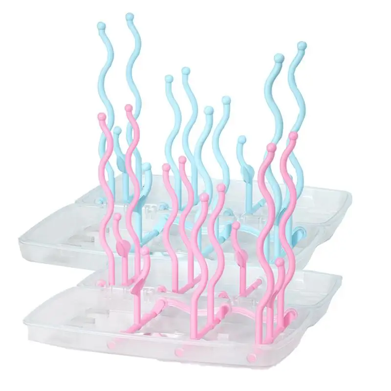 baby Bottles Drying Rack Space Saving Foldable Feeding Bottle Drying Rack Portable Bottle Dryer Baby for Traveling