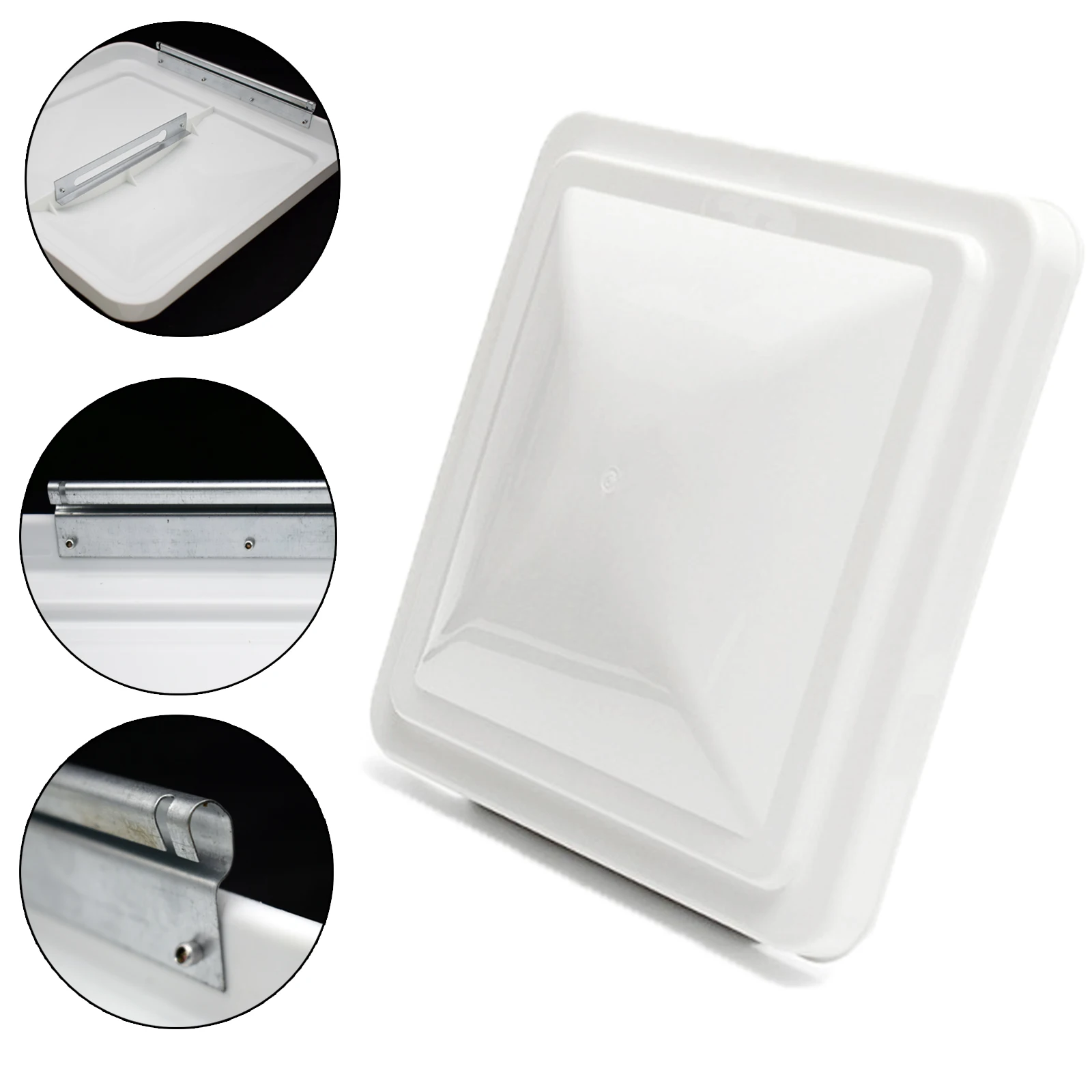 White RV Roof Vent Lid Cover For Caravan Motorhome Camper PP Plastic Air Ventilation Cover Replacement Kit Car Accessories