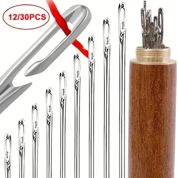 Blind Sewing Needle Elderly Stainless Steel Quick Automatic Self-Threading Needle Self Threading Sewing Needles Sewing DIY 1