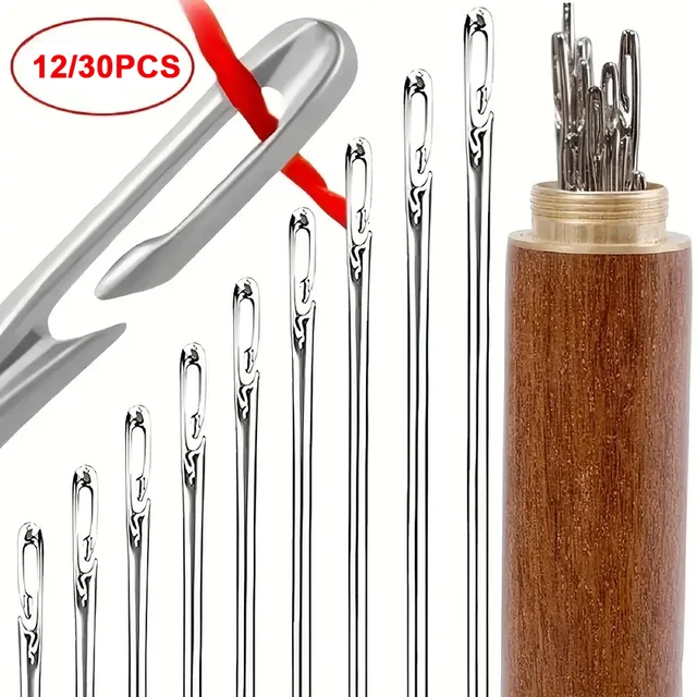 Blind Sewing Needle Elderly Stainless Steel Quick Automatic Self-Threading Needle Self Threading Sewing Needles Sewing DIY 1