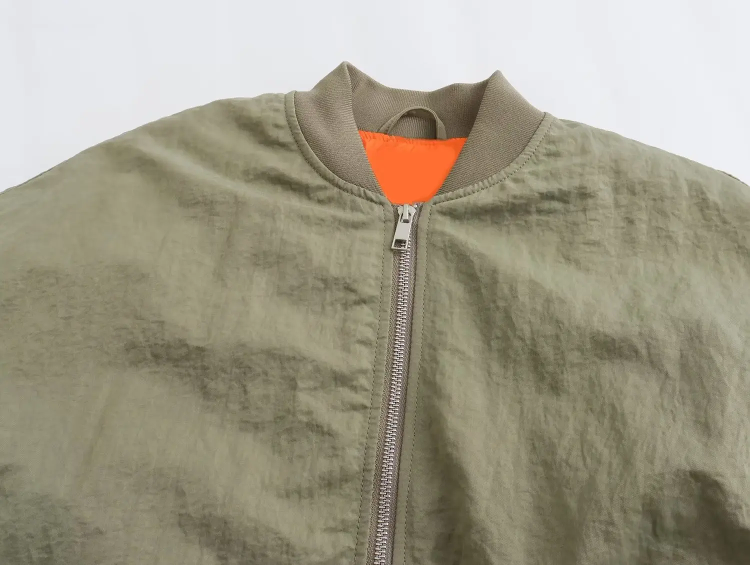 Dave&Di Autumn American Retro Boyfirned Fashion Jacket Military Bomber  Green Loose Coat For Women