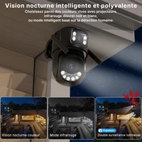 WONSDAR Caméra WiFi 2.4Ghz et 5Ghz PTZ, caméra IP de sécurité externe, suivi automatique, Vision nocturne, vidéosurveillance CCTV, iCsee 5