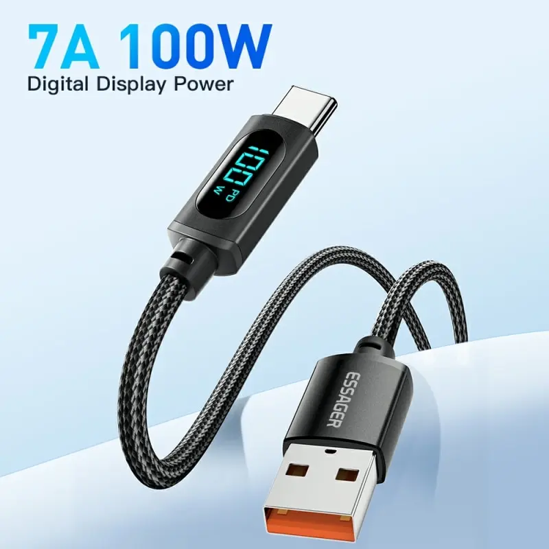 ESSAGER 7A Type D'Usb C Câble Pour HUAWEI P30 66W Chargement Rapide Fil  USB-C Chargeur Cordon De Données Pour Samsung F3, Mode en ligne