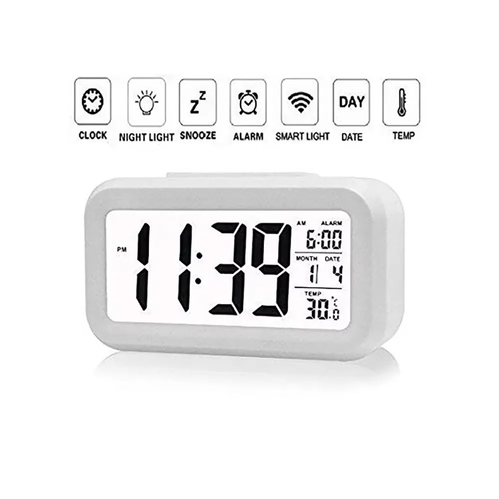 Digital Wall Clock LED Digital Alarm Clock Multifunction Electronic Backlight Table Clock Backlight Snooze Calendar Desktop Electronic