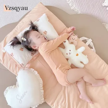 Materassi da letto per neonati con animali ricamati simpatici cartoni animati Materassi portatili in morbido cotone Nuovo materasso per bambini alla moda coreana per culla