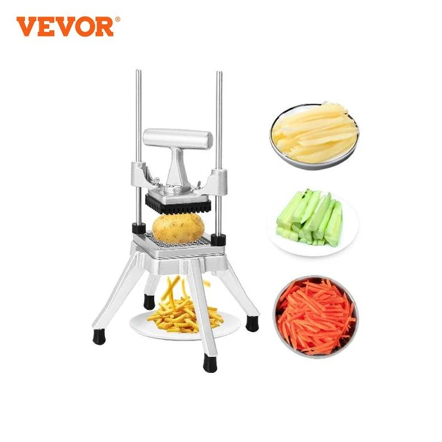 VEVOR Commercial Vegetable Fruit Chopper for Tomato Peppers Potato Mushroom, Sliver - 3/8′′