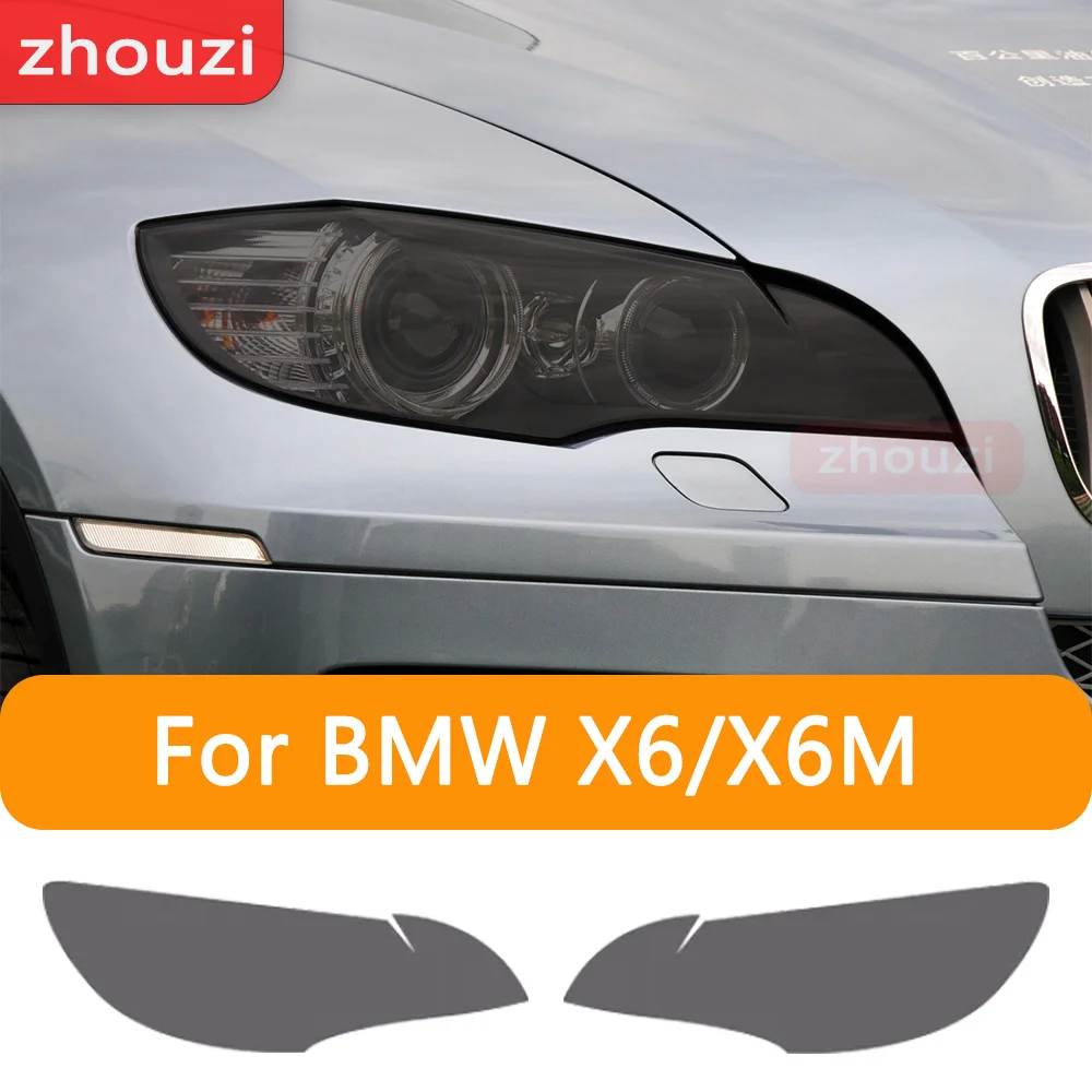 

Для BMW X6 M E71 2008-2014 Автомобильная передняя фара оттенок черный цвет дымчатое зеленсветильник е прозрачное ТПУ стикер аксессуары 2 шт.
