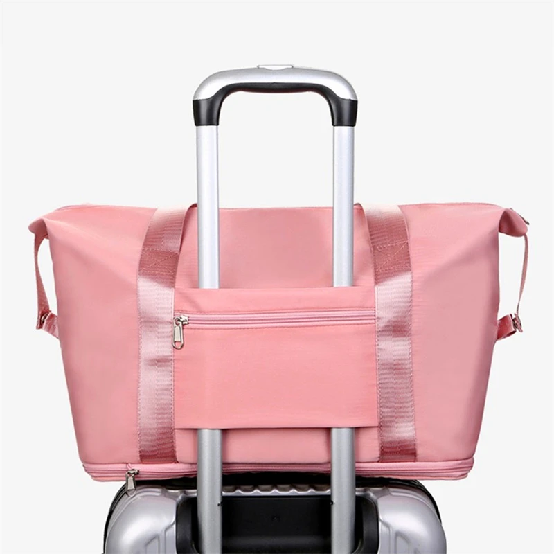 Travel Bags Women Shoulder Bag Double Zipper Expansion Large