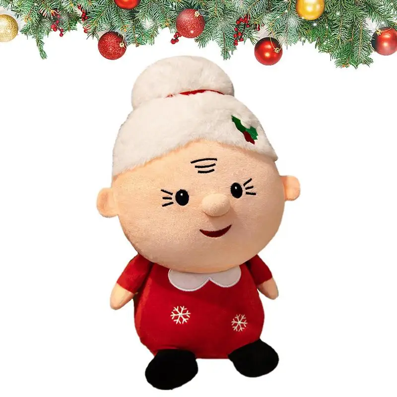 

New Year 25cm Christmas Decorations For Home Santa Claus Plush Dolls Christmas Tree Plush Doll Mrs Claus Doll