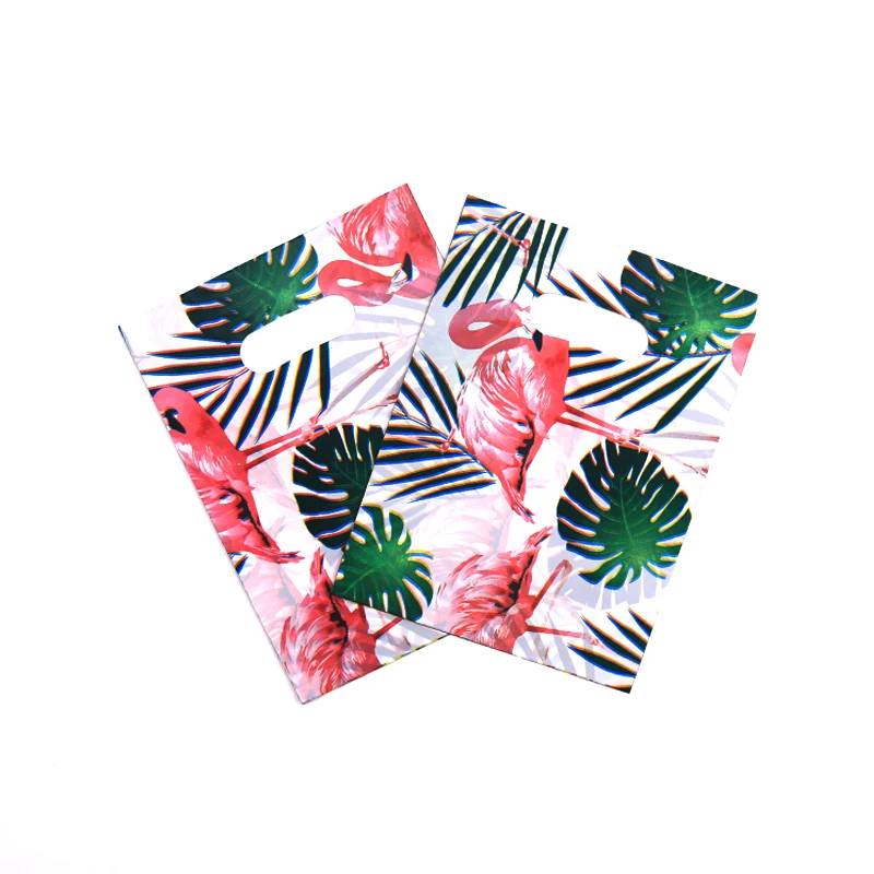 

100 шт., разноцветные пластиковые сумки с ручками