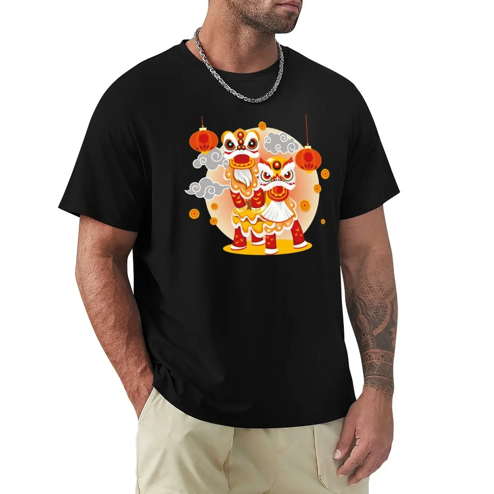 

Chinesse Lion Dance T-Shirt vintage clothes vintage men clothes
