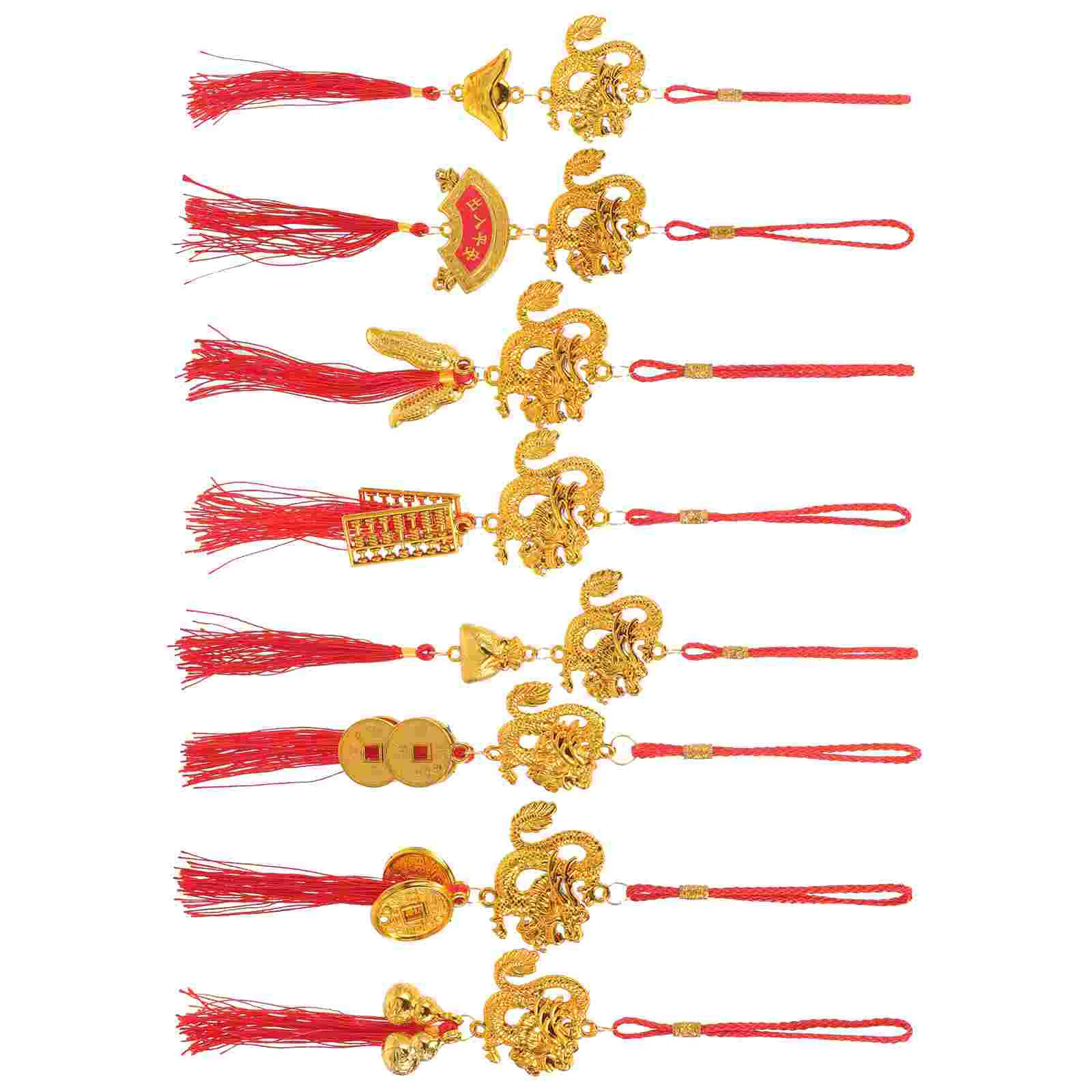 

10pcs Traditional Zodiac Dragon Hanging Ornaments Bonsai Ornaments Door Hanging Ornaments