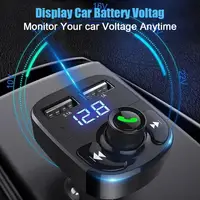 Car Charger Wireless Bluetooth FM Transmitter Hands-Free Calling Radio Receiver Mp3 Music Stereo Adapter Dual USB Port Charger 3