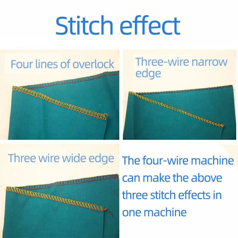 300W Household Four Thread Desktop Overlock Sewing Machine With Edge Code Edge Sewing Overlock Sewing Machine With LED Light 4