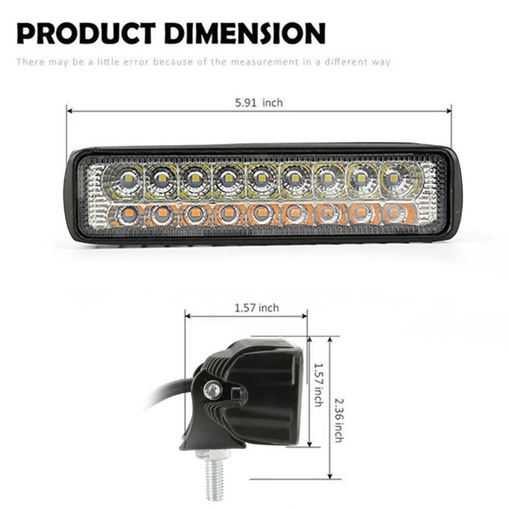 작업등 바 드라이빙 램프, 휴대용 방수 LED 조명, 자동차 야외 캠핑 하이킹 SUV 보트 4x4 오프로드 액세서리