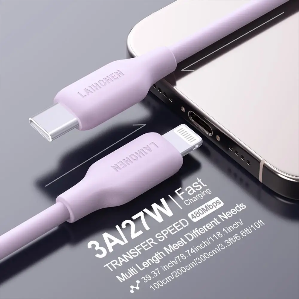 Silicone Durable USB C to Lightning Fast Charging Cable