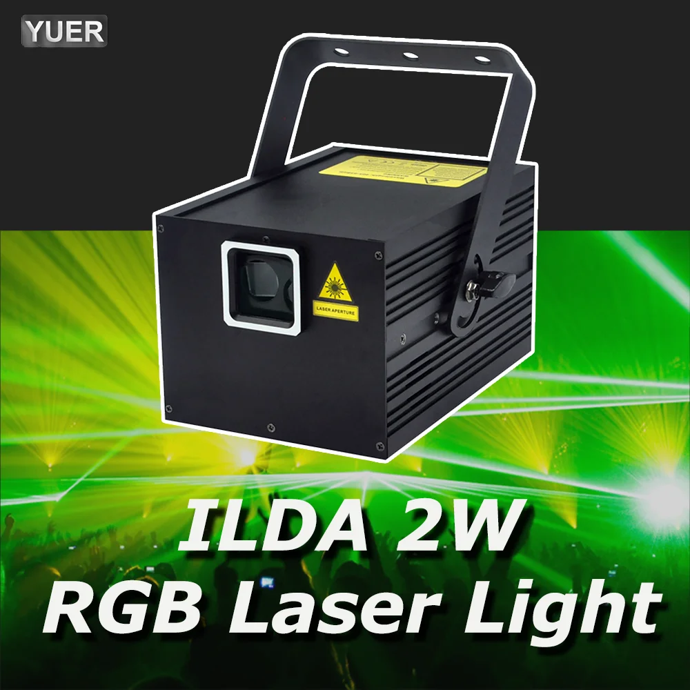 2W Ilda Rgb Animation Beam Scanner Stage Laser Light Projector Dj Disco Bar Club Party Dance Wedding Xmas Effect Show Lamp Yuer