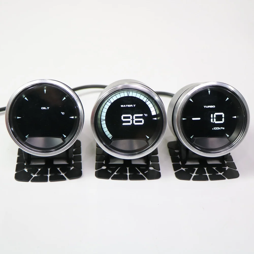 Def A2 7색 OBD2 게이지 2.5인치 수온계, 유압계, 터보 오일 온도계, 진공계, 전압계, 범용 60mm 자동차 계기판