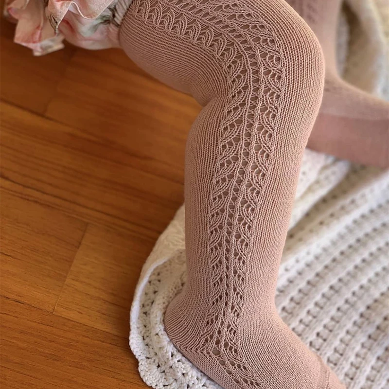 Kids Pantyhose Toddler Tights Baby Girls Summer Cotton Breathing Solid for 0-5Yrs