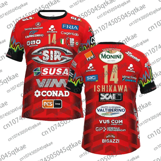 2026 Men Women No.14 Volleyball Jersey Sir Safety Perugia Tshirt Match Clothes Beach Tee Male Ishikawa Home Champions Sportswear 3