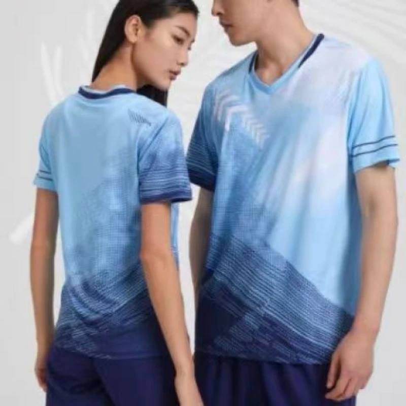 Summer Sports T-shirt Men Sports Short Sleeved Round Neck T-shirt Fashion Table Tennis Clothing Boy Breathable Sport