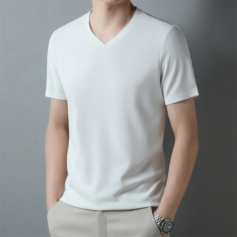 PlatiNum Waffle V-Neck T-Shirt Product Features