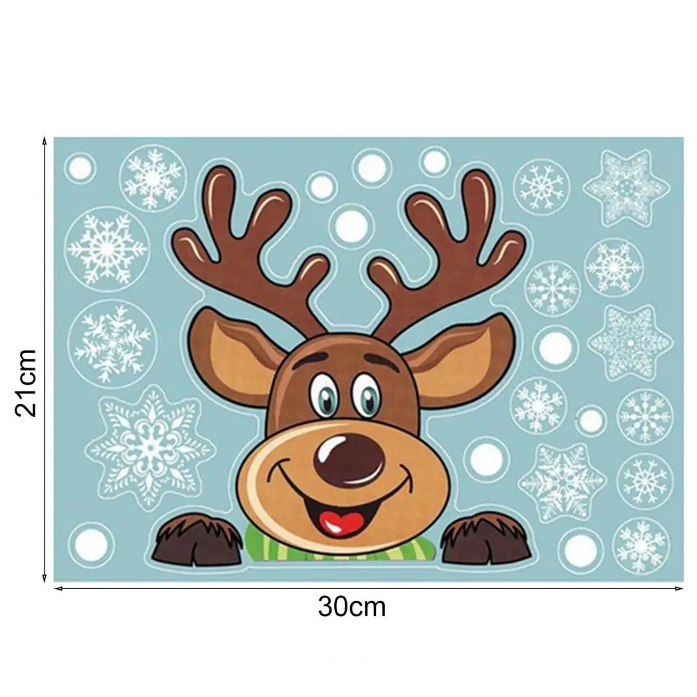 Merry Christmas Glass Sticker Decoration for Home Waterproof PVC White Snowflake Double Side Printed Window Sticker for Showcase