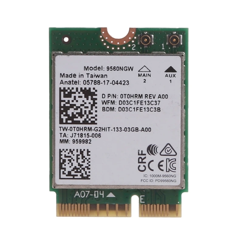 인텔 듀얼 밴드 무선 AC 9560 데스크탑 키트, 블루투스 5.0, 802.11Ac M..