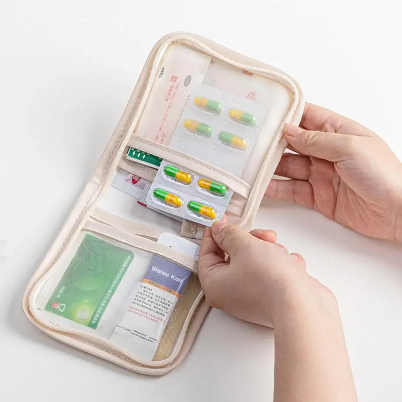 Compact Foldable Medical Pouch with Zipper – Travel Storage Bag & First Aid Organizer