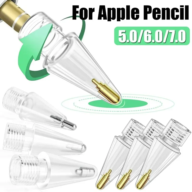 

Прозрачные наконечники для карандаша Apple Pencil 1 2 тонкий металлический наконечник износостойкие сменные наконечники стилуса для Ipencil 1/2 Запасной наконечник