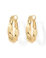 Shevalu Women Geometry Design Hoops Earrings High Quality 14K Gold Plated 925 Sterling Silver Post Chunky Twisted Huggie Earring 2