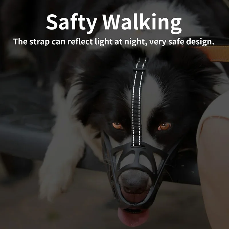 Dog Muzzles Reflective Adjustable Anti Biting Mouth Mask Small Medium Dogs dog muzzle