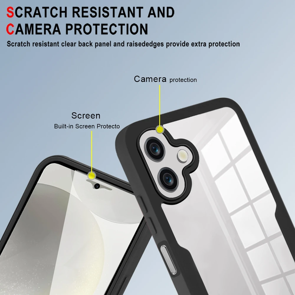 Clear 360 Full Wrap Protective Case with Camera Lens and Screen Guard