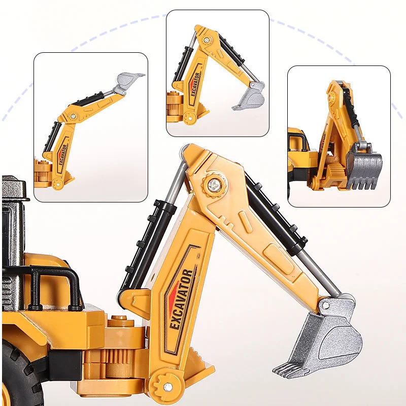 Diecasts Mini Tractor Excavator Crane Bulldozer Toy Boy Car Vehicle Toys Models Dump Truck Alloy+Plastic Education Wholesale - 6