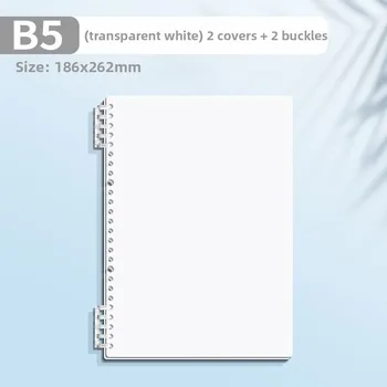 Copertina per Quaderno a Fogli Mobili in PP per Ufficio e Scuola, Formato A4 A5 B5, Trasparente, Fai-da-Te, Rilegatura a Spirale Colorata